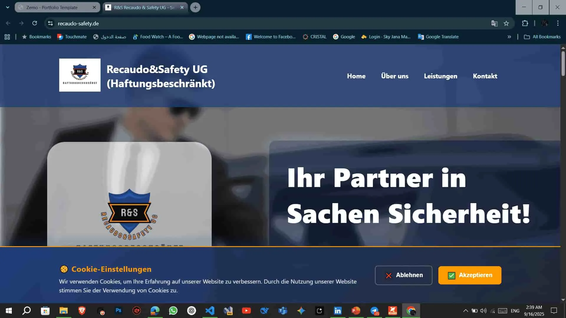 Recaudo and Safety UG — Professional corporate website for a Berlin-based security agency