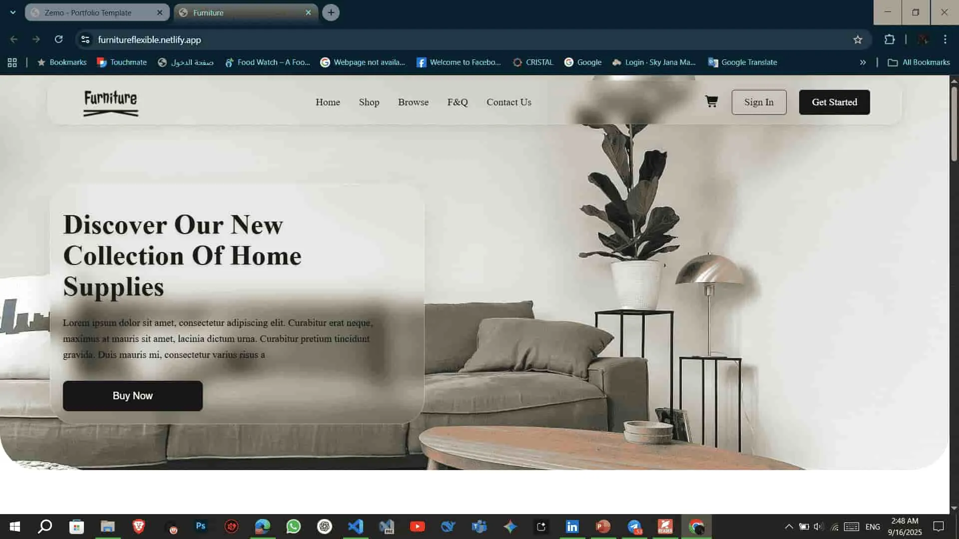 Furniture Flexible — E-Commerce website built with .NET MVC featuring product catalog and shopping cart